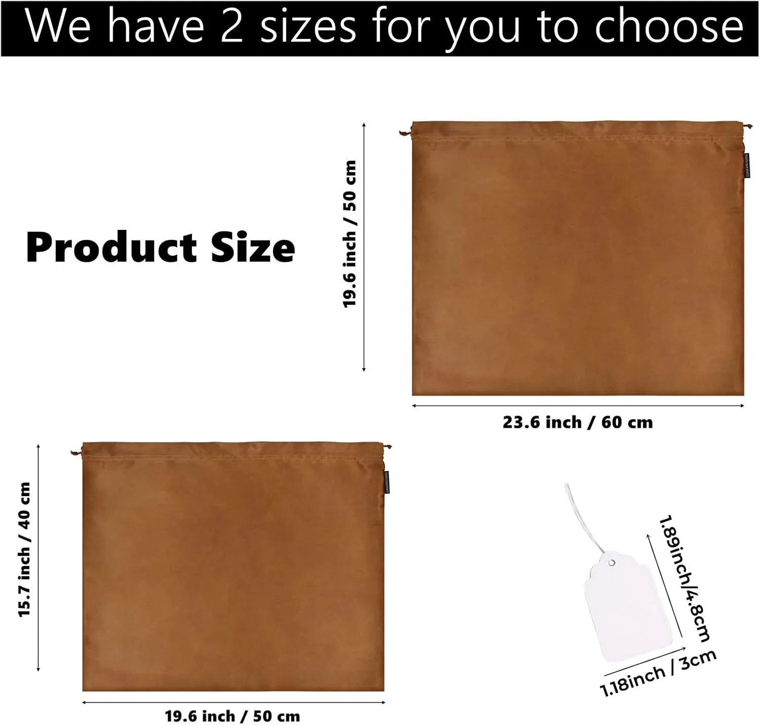 10 Pack Dust Bags for Purses and Handbags, Silk Dust Cover Storage Bag with Drawstring Travel Storage Pouch for Handbag Purse Shoes Boots (Brown, 19.6  15.7 in)