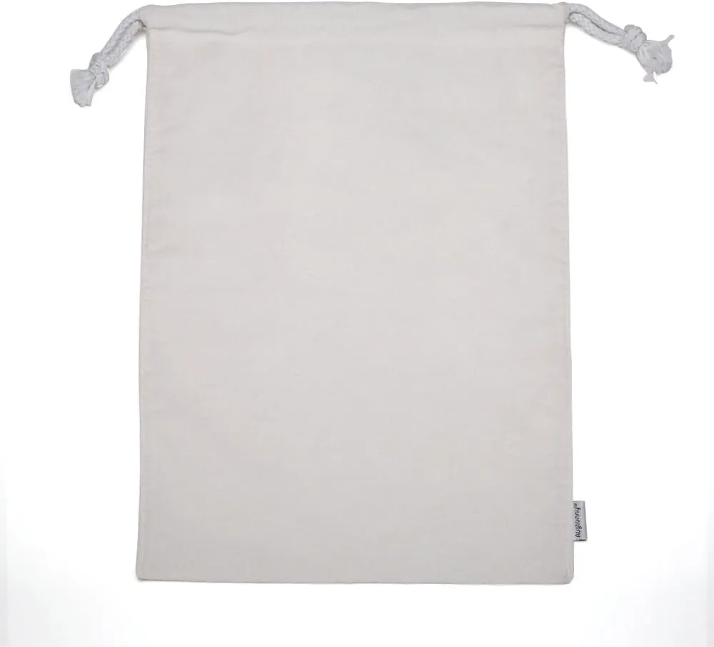 100% Cotton Canvas Travel Laundry Bag, 2-Pack