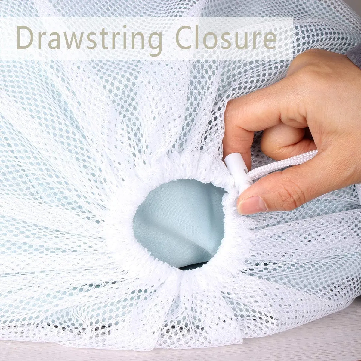 2 Pack Laundry Bags Heavy Duty Mesh Wash Bags with Drawstring Closure for College, Dorm, Travel, Family and Apartment Dwellers, 24 x 36 Inches, White