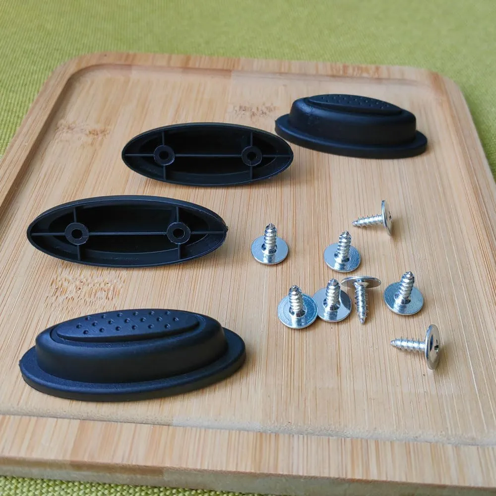 2 Pair Luggage Side Feet Suitcase Bracket Foot Replacements Luggage Case Legs with Screws, Anti-Slip Foot Nails, Travel Case Foot Studs, DIY Project