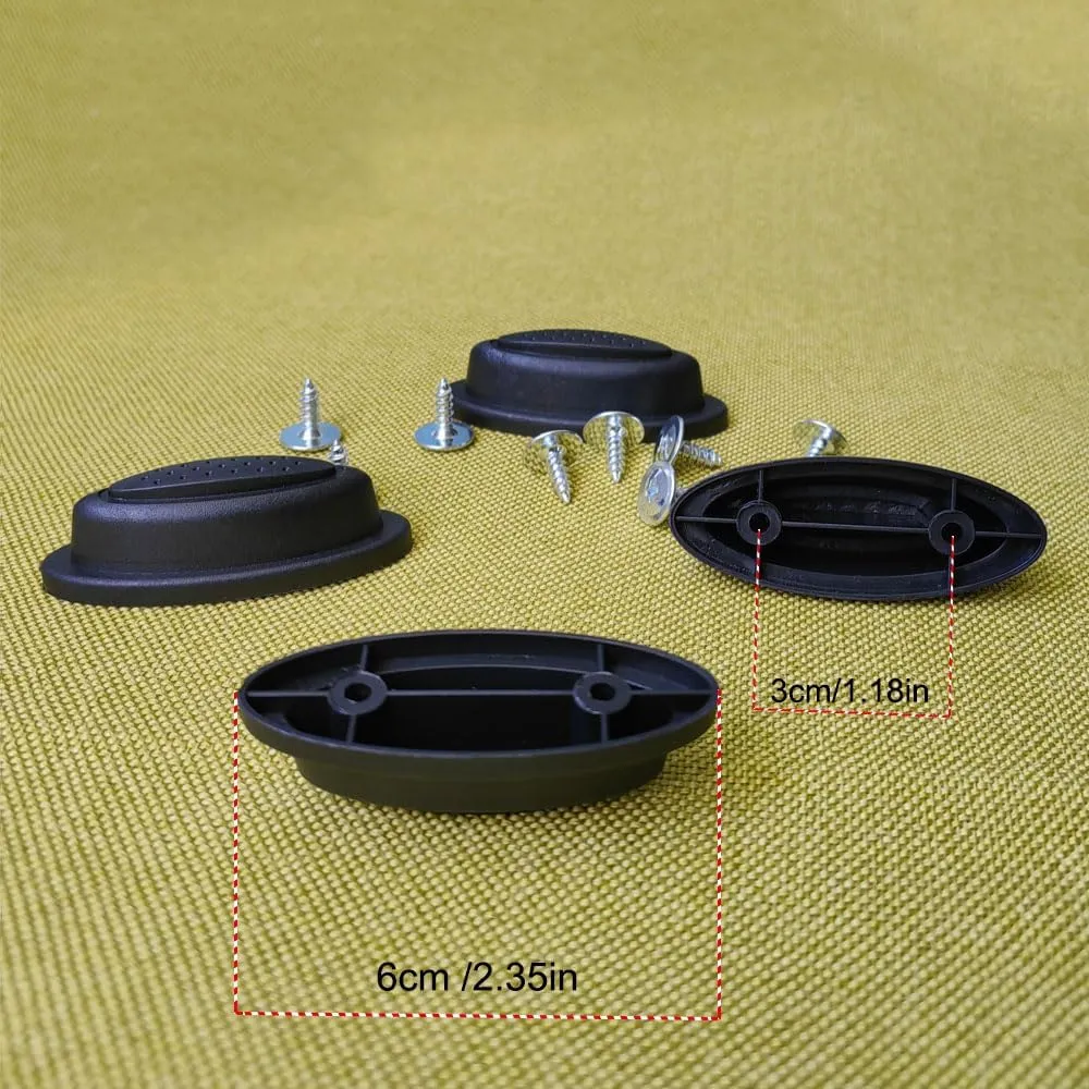 2 Pair Luggage Side Feet Suitcase Bracket Foot Replacements Luggage Case Legs with Screws, Anti-Slip Foot Nails, Travel Case Foot Studs, DIY Project