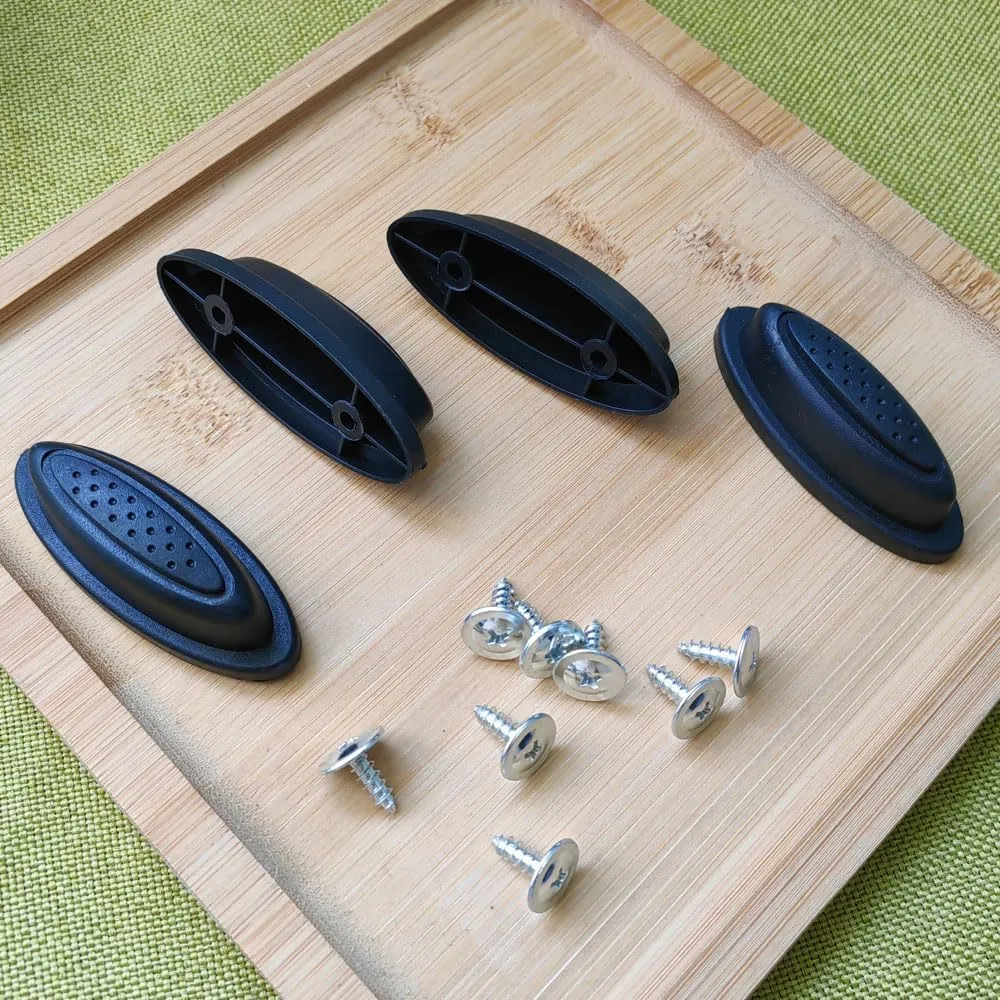 2 Pair Luggage Side Feet Suitcase Bracket Foot Replacements Luggage Case Legs with Screws, Anti-Slip Foot Nails, Travel Case Foot Studs, DIY Project