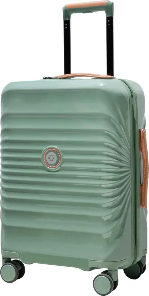 20-Inch Carry-On Luggage, Lightweight Suitcase with TSA Lock, USB Port, Spinner Wheels - Green