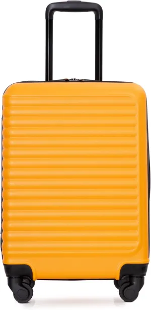 20 Inch Lightweight Suitcase with 360 Spinner Wheels and Adjustable Pull Rod, Orange