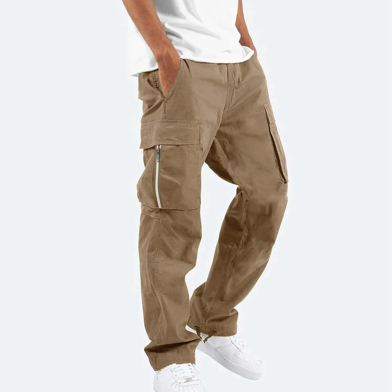 2023 Men's Casual Cargo Pants with Multi Pockets Stylish Plus Size Hiking Pants Workout Joggers Sweatpants Trousers for Men