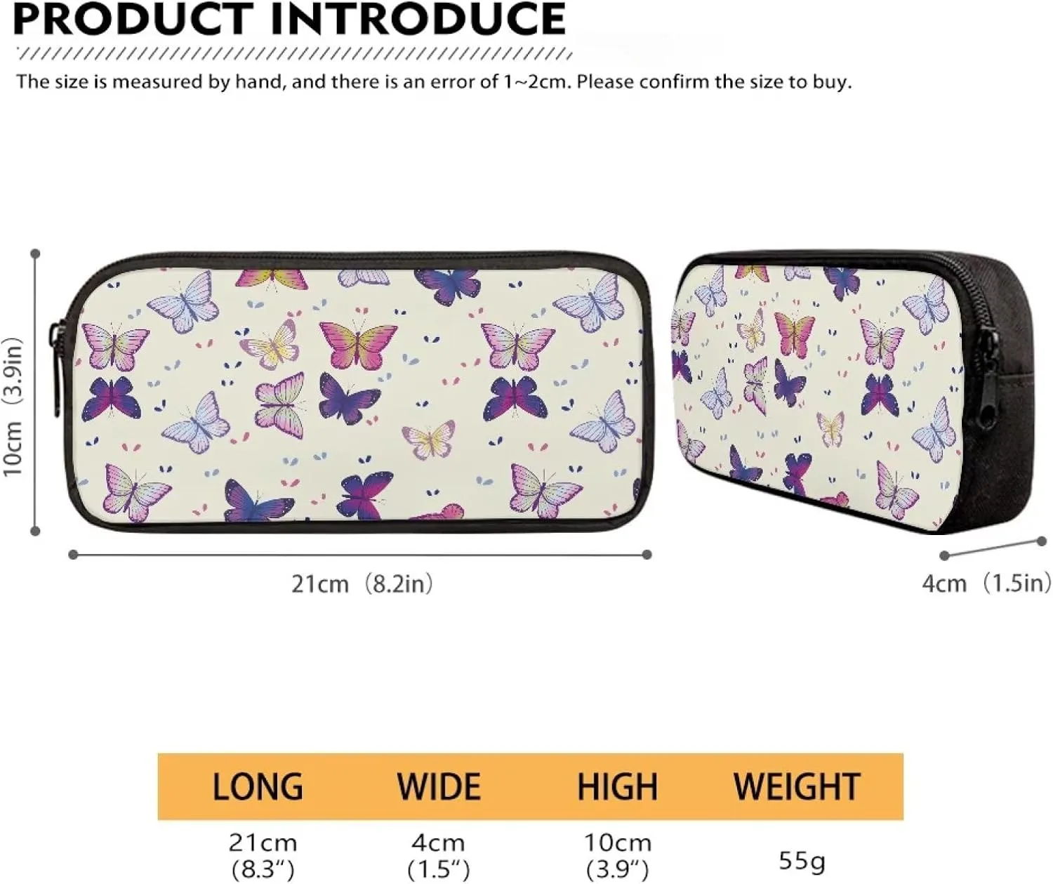 3 Pcs Butterfly Backpack Kids Backpacks for Girls with Lunch Box School Pencil Case Insulated Lunch Bag Large Capacity Backpack for School Travel