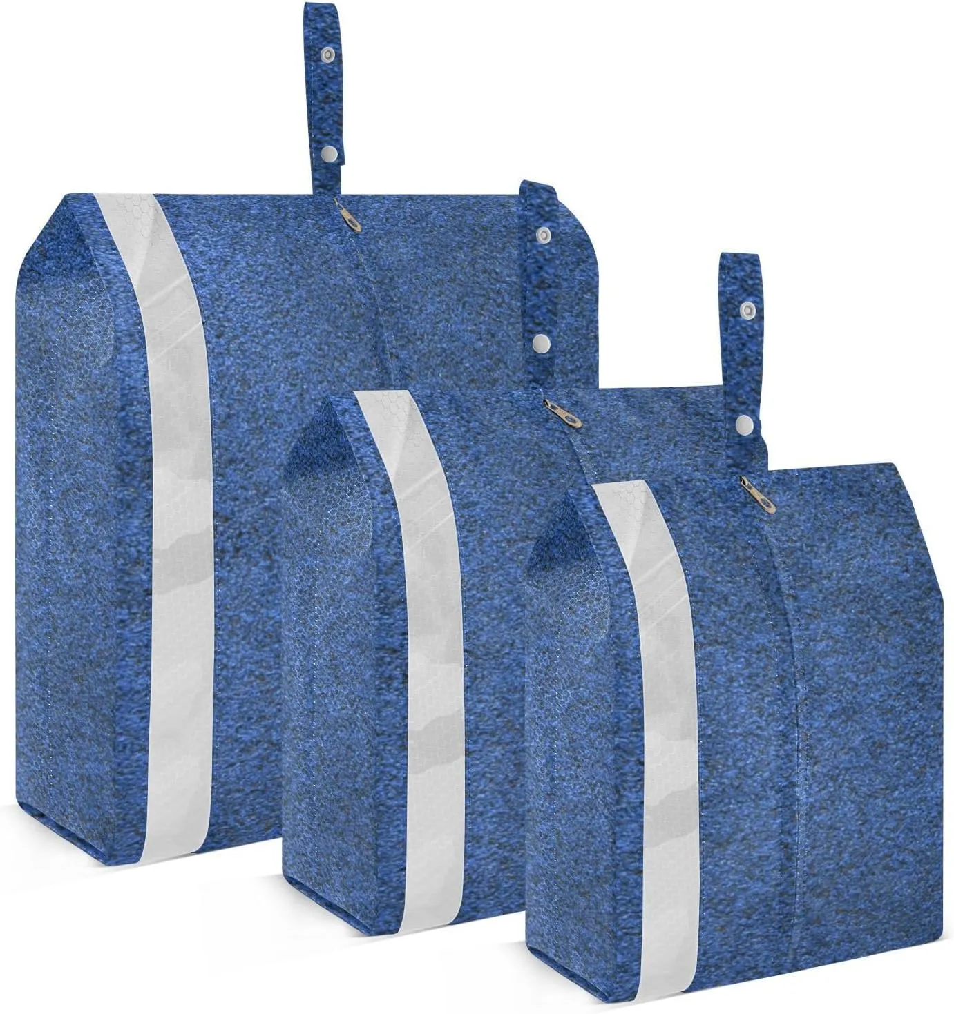3 Set Travel Packing Cubes For Suitcases, Dark Blue, Stackable, Garment Bag Closet Storage, Luggage Space Saver, Luggages Management Personnel