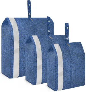 3 Set Travel Packing Cubes For Suitcases, Dark Blue, Stackable, Garment Bag Closet Storage, Luggage Space Saver, Luggages Management Personnel