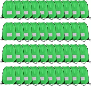 40 Pcs Drawstring Bags,Bulk Draw String Backpack, DIY Gym Sports Cinch Bag Sackpack for Women Men, Green