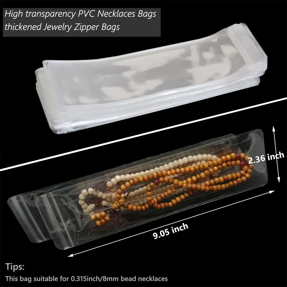 48 Pack PVC Clear Jewelry Anti Oxidation Zipper Bag Antitarnish Plastic Bags for Packaging Jewelry Rings Earrings Transparent Poly Pouch (Clear, 2.369.05 inch)