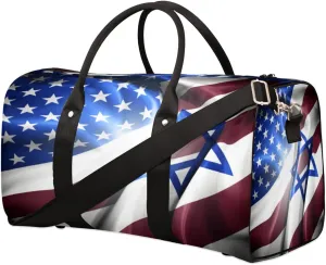 4th Of July Amerian Flag Travel Duffel Bag for Women Men, National Flag Pattern Sport Tote Gym Bag Foldable Weekender Overnight Bag Waterproof Carry On Luggage Bag