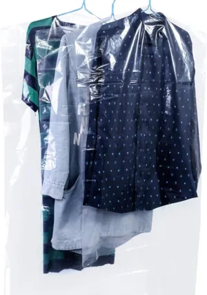 50PCS Plastic Dry Cleaner Bags Suit Cover Clear Garment Bags for Hanging Clothes