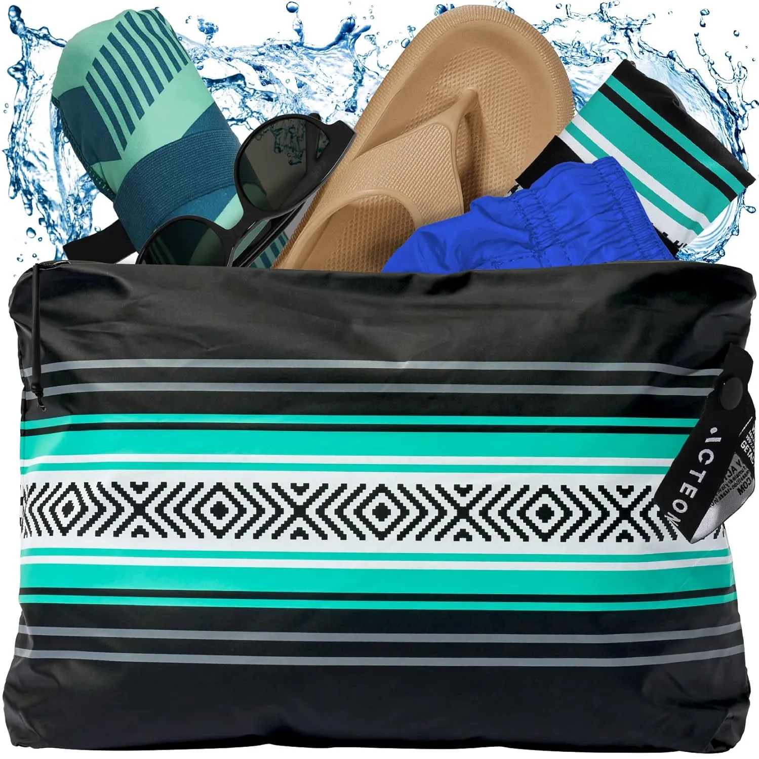 Acteon Wet Dry Bag, Large Travel Water-Resistant Swimsuit & Clothes Organizer, Foldable Pocket Sized Pool, Beach & Gym Bags, Fit for Bikini, Swim Workout Shoes & Towels, Toiletries, Dirty Laundry