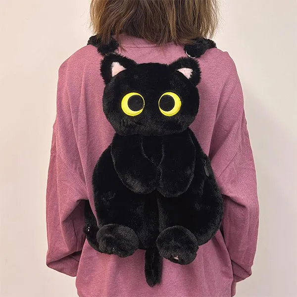 Adorable Plush Cat Backpack - Whiskers & Wonders - Orange - Beige - Cat Lovers