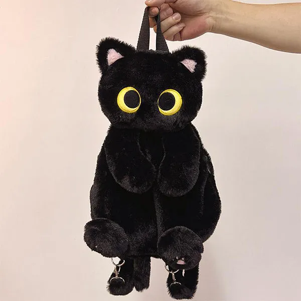 Adorable Plush Cat Backpack - Whiskers & Wonders - Orange - Beige - Cat Lovers