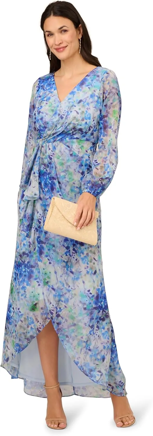 Adrianna Papell Women's Long Printed Gown
