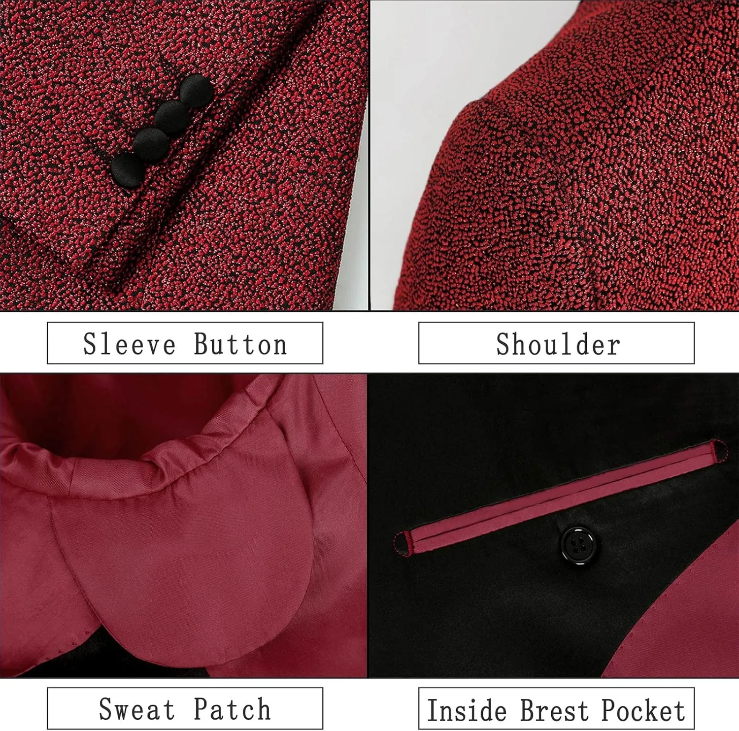 Alizeal Mens Tuxedos Shawl Lapel One Button Shiny Fashion Jacquard Suit Blazer Jacket for Party Prom Wedding