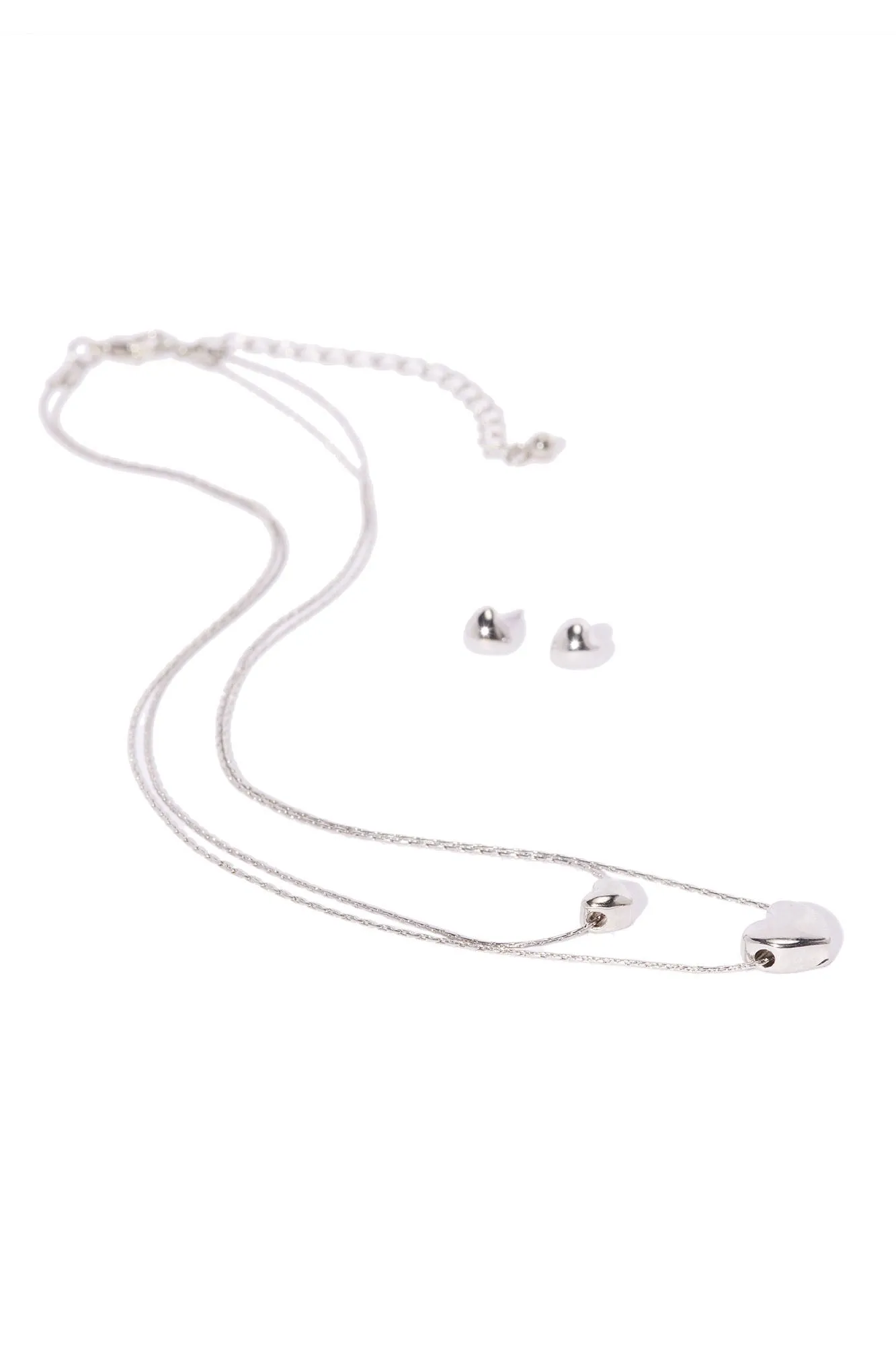 All My Love Necklace And Earring Set - Silver