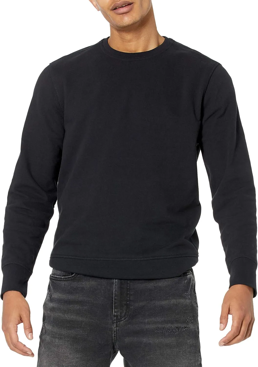 Amazon Essentials Men's Long-Sleeve Lightweight Fleece French Terry Crewneck Sweatshirt