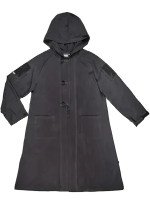 AMOC Tactical Long Coat with Hood, BACRAFT Outdoor Tactical Long Coat Training Cloak with Hood (Black/M)
