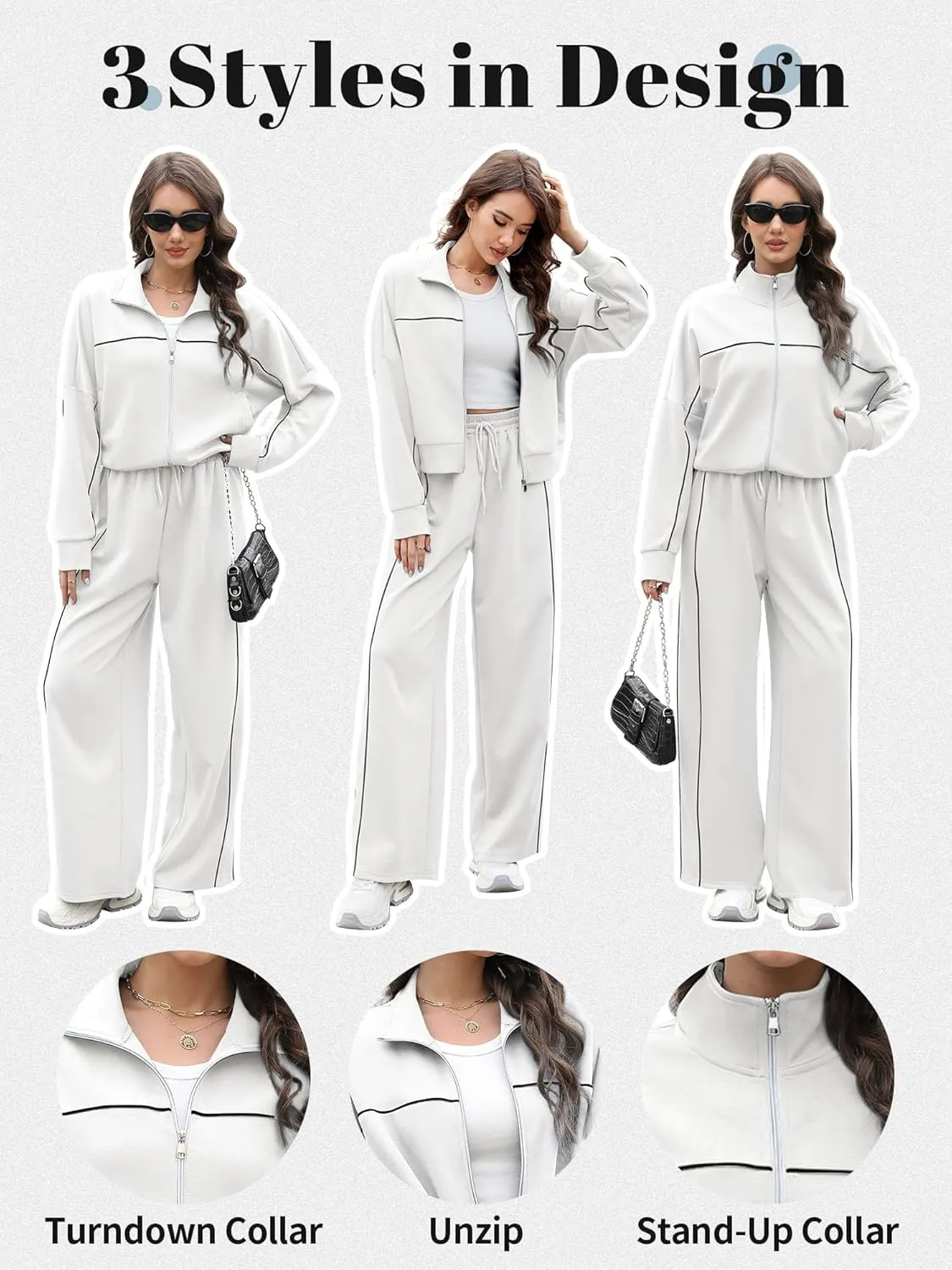 AVAMO 2 Piece Tracksuit for Women Sweatsuits Sets Outfits Long Sleeve Zip Up Sweatshirt Long Pants Jogging Suits
