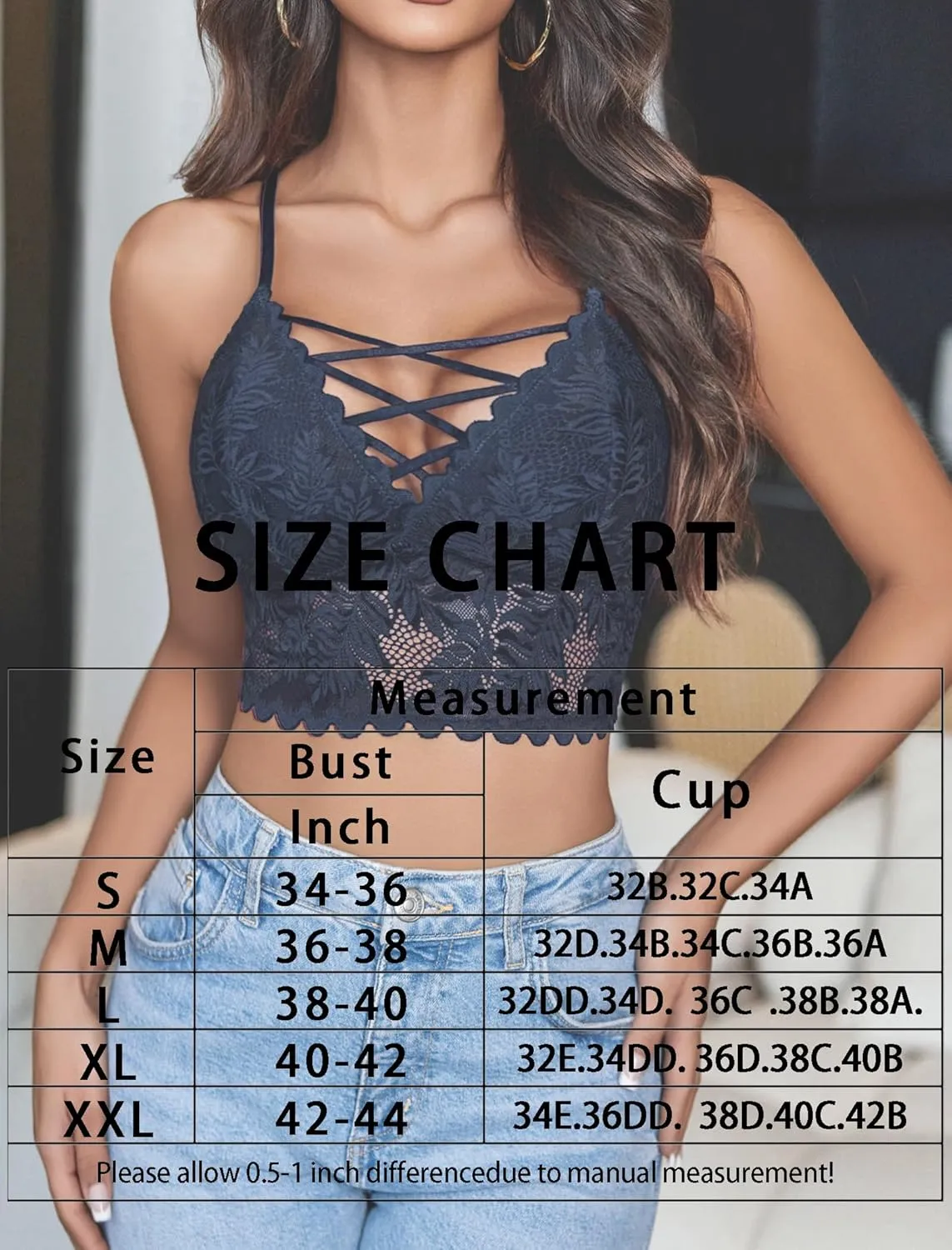 Avidlove Bralettes for Women V Neck Lace Camisole Y2K Tank Top Strappy Cami Unpadded Bra Lingerie Crop Tops Outfits