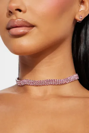 Bad And Boozy Necklace And Earring Set - Pink