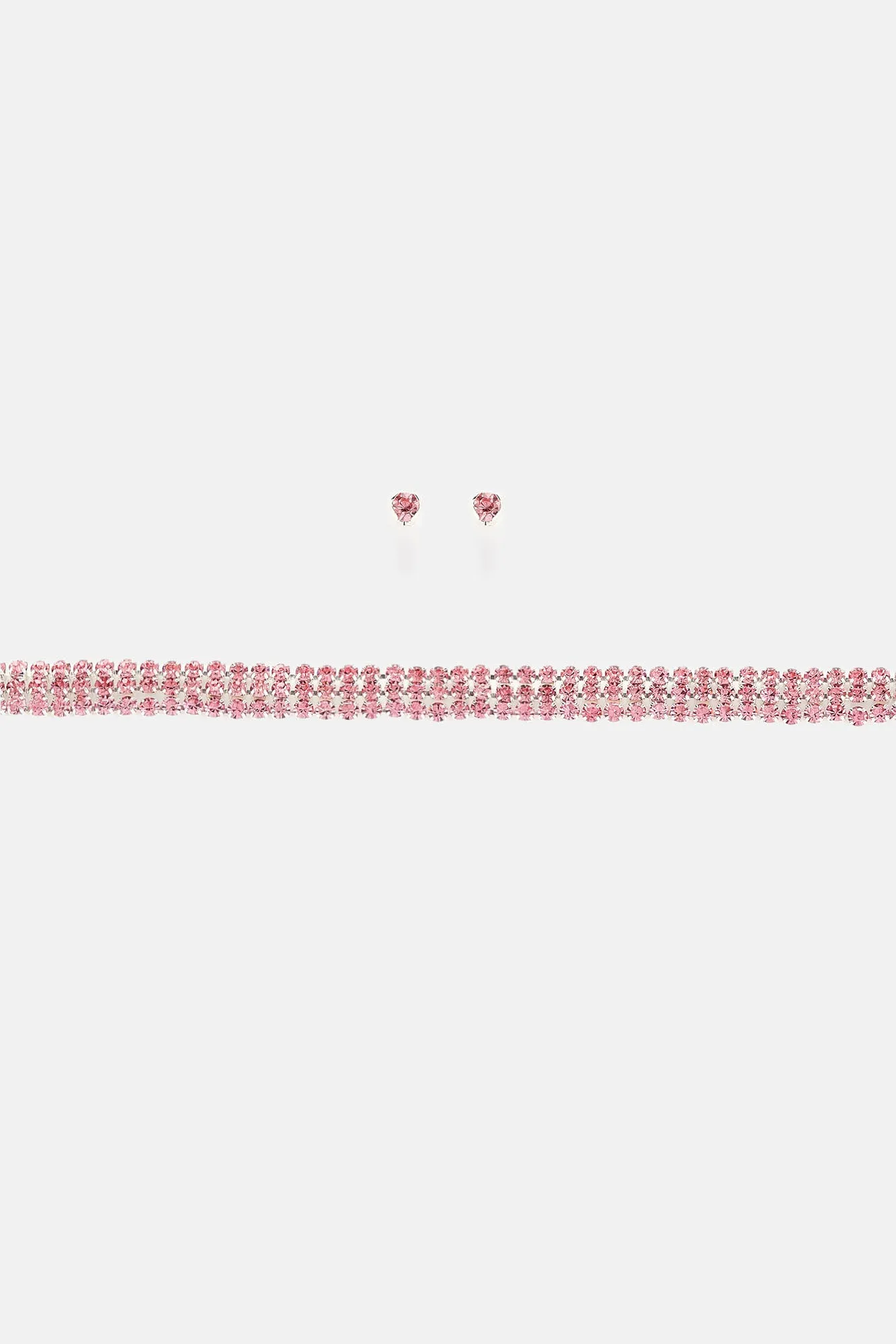 Bad And Boozy Necklace And Earring Set - Pink