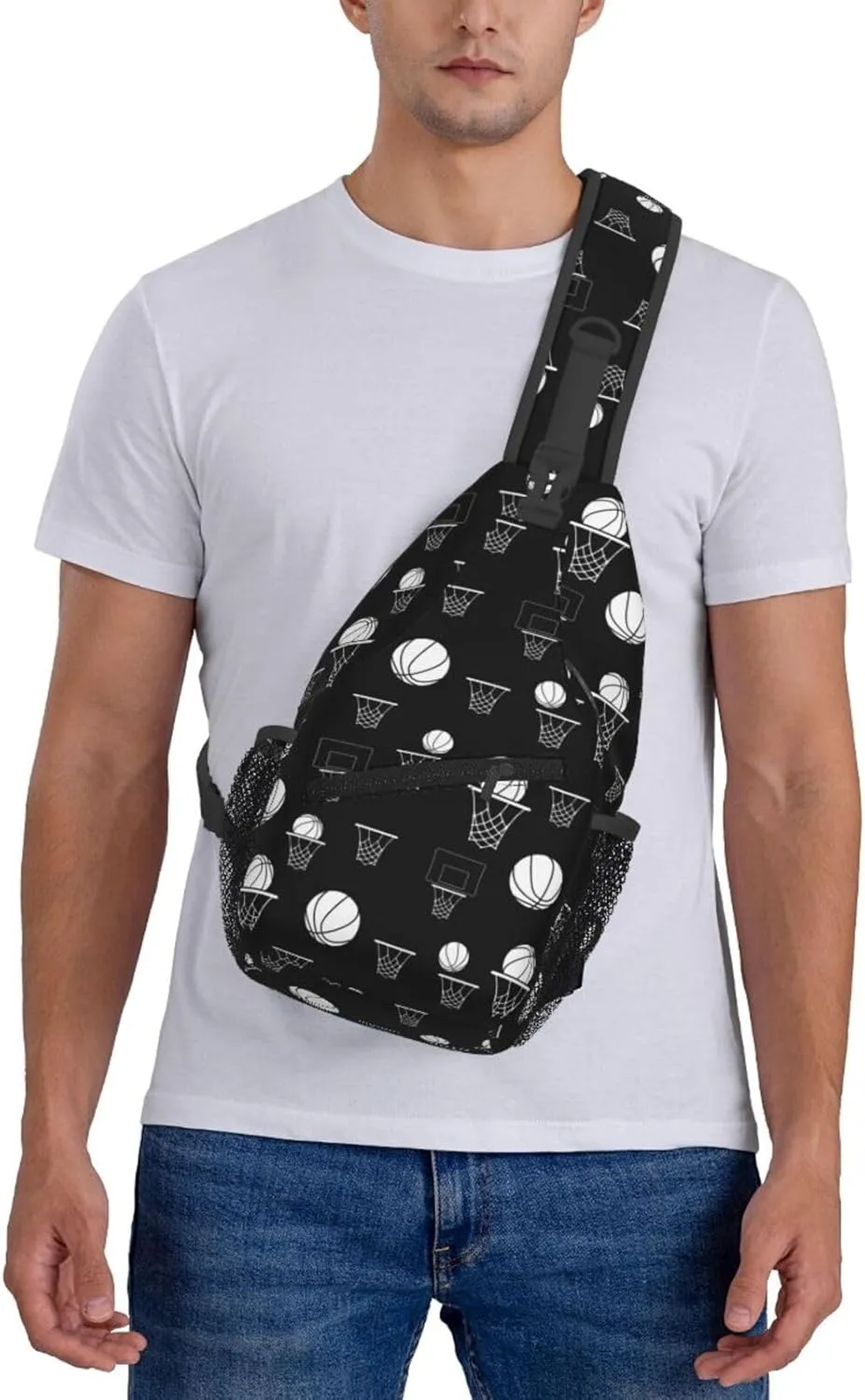 Basketball Hoops Chest Bags Crossbody Sling Bag Shoulder Bag Travel Hiking Daypack For Men Women