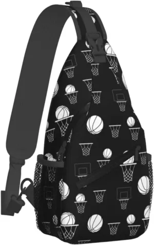 Basketball Hoops Chest Bags Crossbody Sling Bag Shoulder Bag Travel Hiking Daypack For Men Women