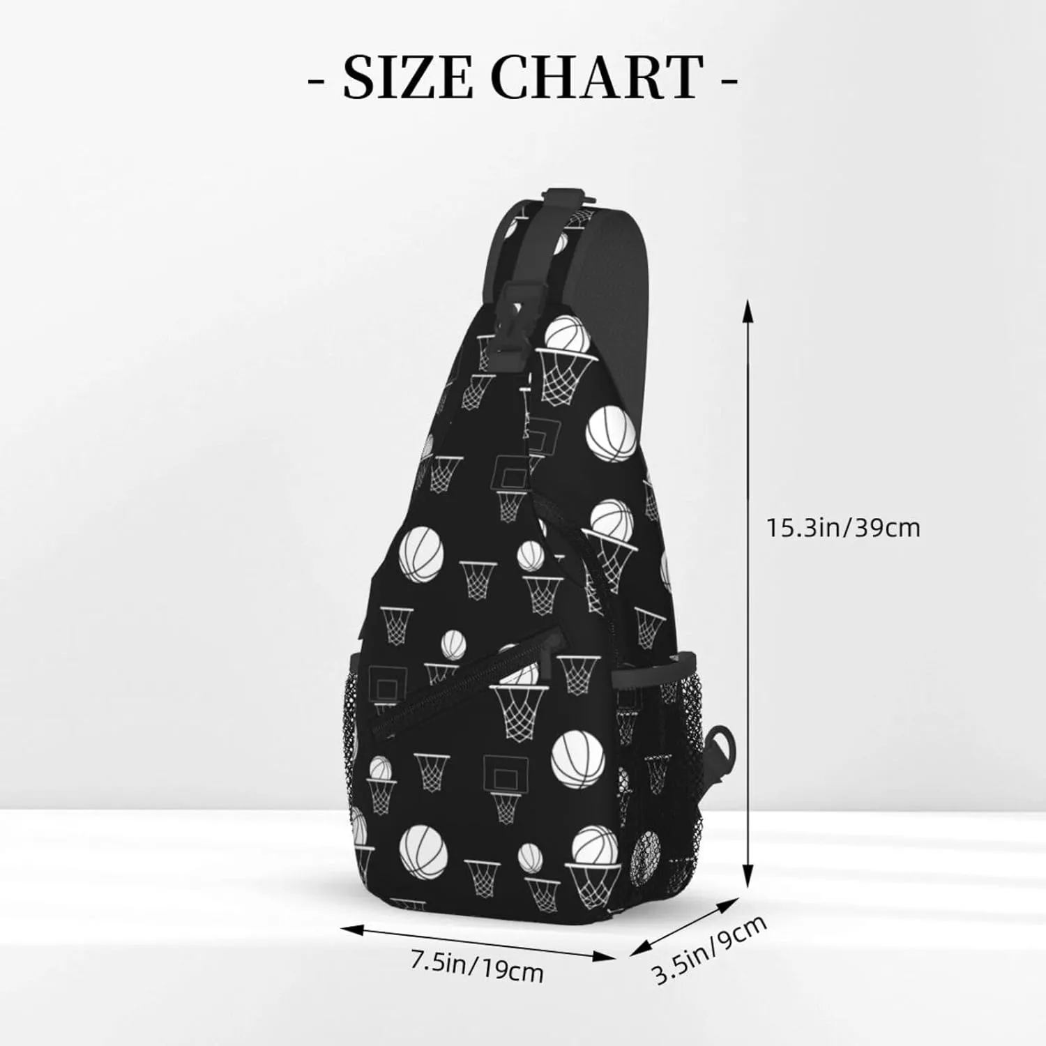 Basketball Hoops Chest Bags Crossbody Sling Bag Shoulder Bag Travel Hiking Daypack For Men Women