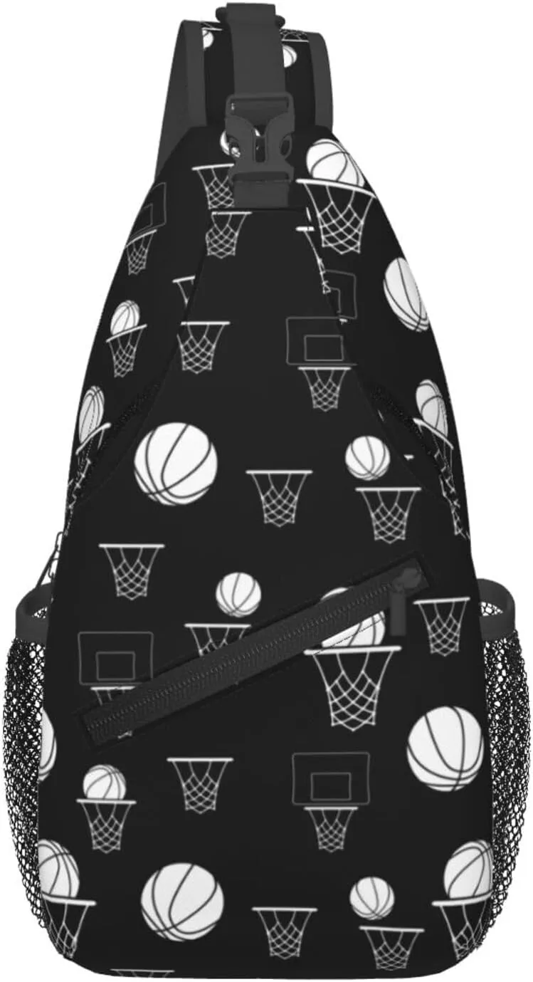 Basketball Hoops Chest Bags Crossbody Sling Bag Shoulder Bag Travel Hiking Daypack For Men Women