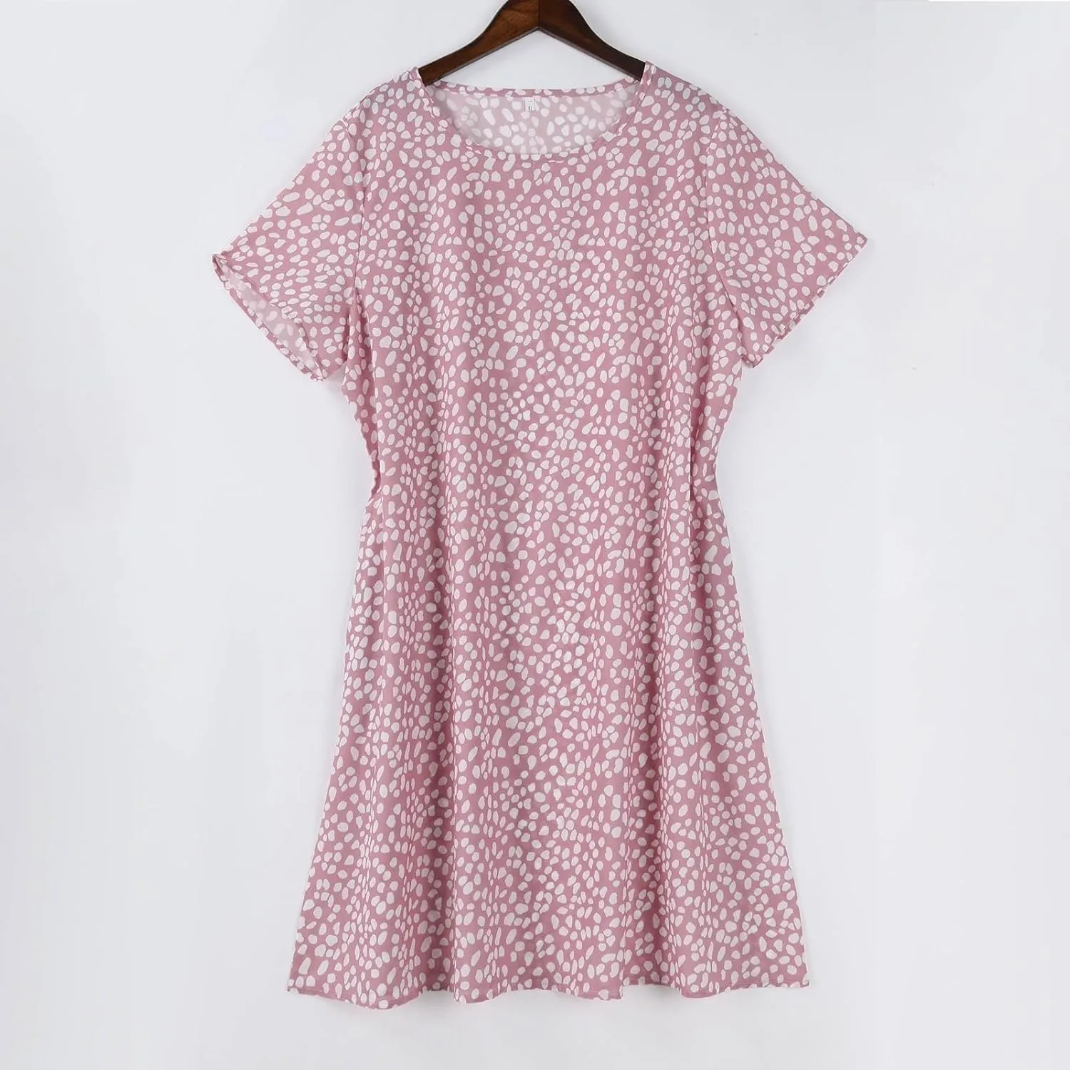 BAXLIMEK Beach Dresses for Women,2025 Summer Trendy Floral Print Boho Vacation Dress,Casual Short Sleeve Flowy Midi Dress