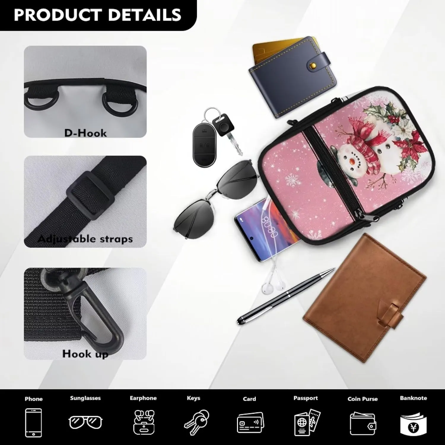 BIGCARJOB Shoulder Handbags for Womens Mini Crossbody Backpack Small Belt Bags Travel Sling Pouch Crossbody Fanny Pack