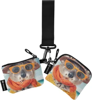 Bolaz Mini Zip Around Wristlet Wallet for WomenDetachable Dual Pouch Card Wallet for Sports Outdoor Men Travel-Koala