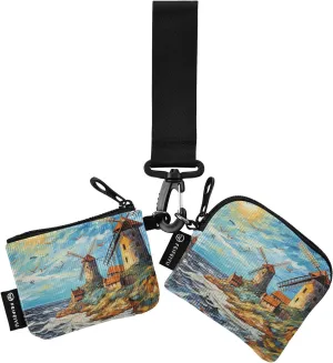 Bolaz Mini Zip Around Wristlet Wallet for WomenDetachable Dual Pouch Card Wallet for Sports Outdoor Men Travel-Seagulls and Lighthouses4