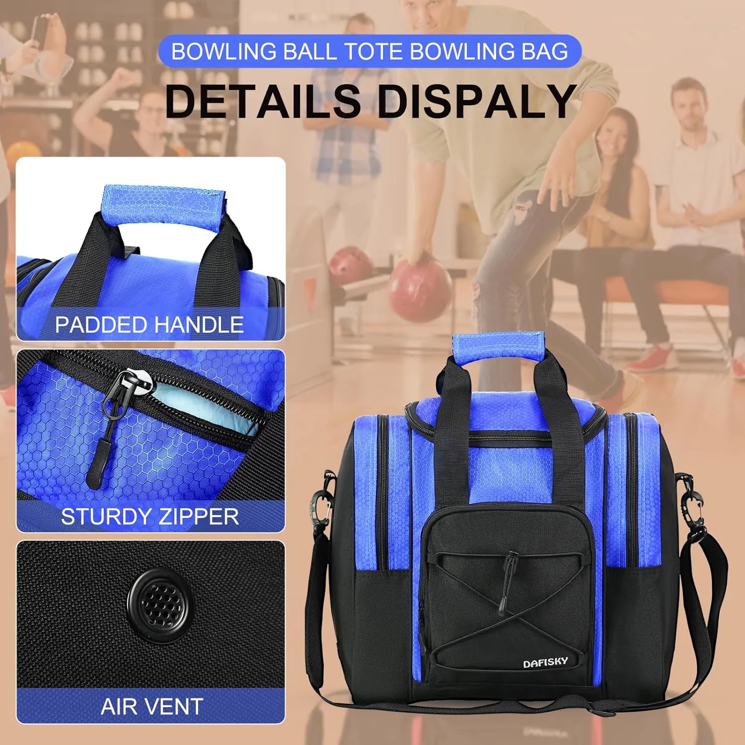 Bowling Ball Bag - Single Ball Tote with Padded Holder, Shoe Compartment and Strap