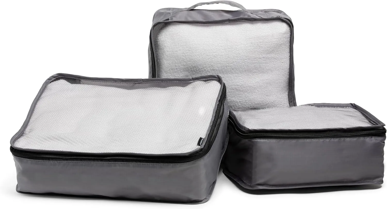 Brookstone Packing Cubes - 6 Piece Compression Packing Cubes for Travel - Tear Resistant Travel Essentials Bag Organizer Set, Dark Grey