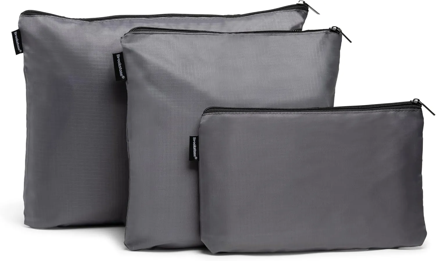 Brookstone Packing Cubes - 6 Piece Compression Packing Cubes for Travel - Tear Resistant Travel Essentials Bag Organizer Set, Dark Grey