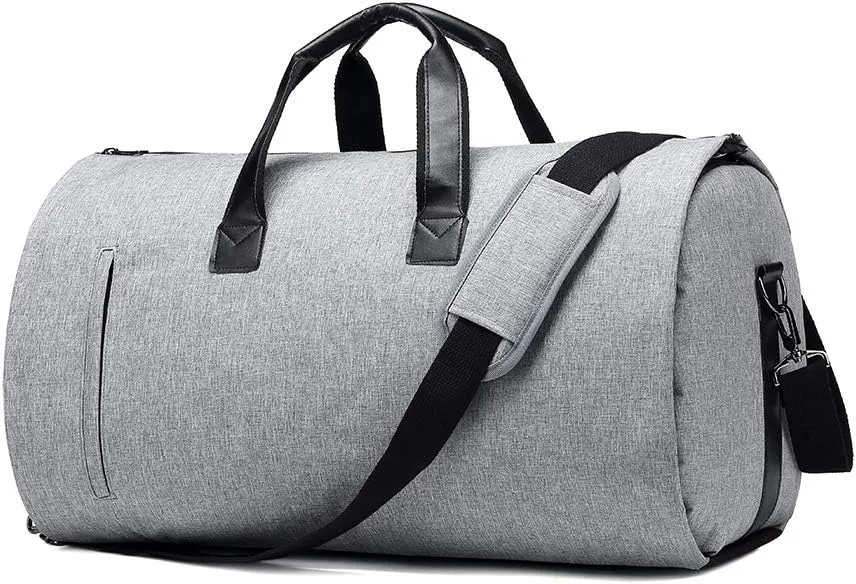 Business Travel Duffle Bag Garment Bags Oversized Flight Bag Weekender Travel Suit Bag 55L Super Capacity Travel Bag (Gray)