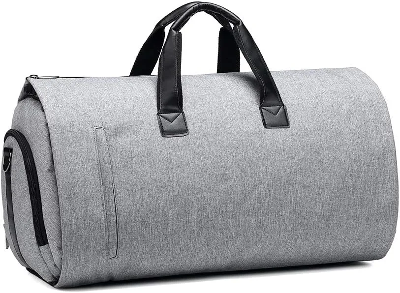 Business Travel Duffle Bag Garment Bags Oversized Flight Bag Weekender Travel Suit Bag 55L Super Capacity Travel Bag (Gray)