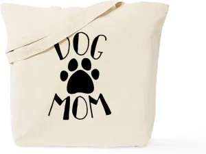 CafePress Dog Mom Paw Tote Bag Natural Canvas Tote Bag, Reusable Shopping Bag