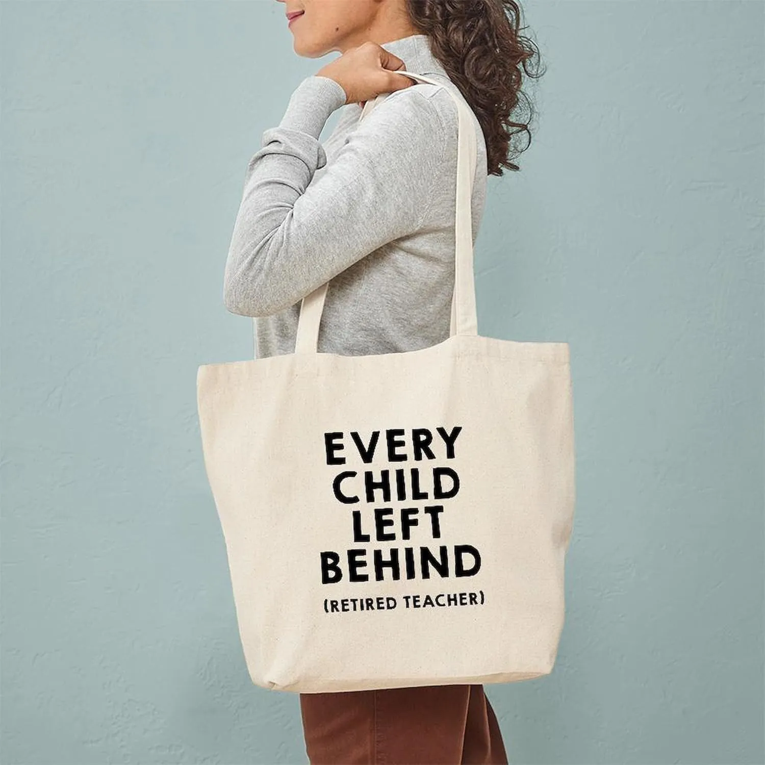CafePress Every Child Left Behind Tote Bag Reusable Natural Beige Canvas Shopping Bag