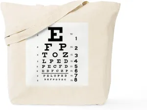 CafePress Eye Chart Tote Bag Reusable Natural Beige Canvas Shopping Bag