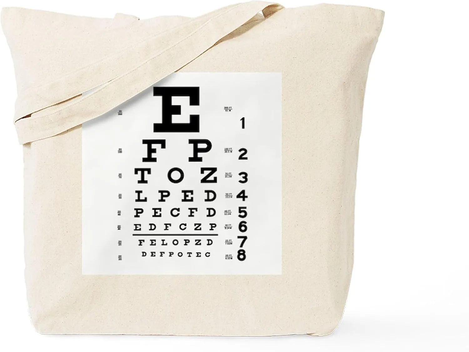 CafePress Eye Chart Tote Bag Reusable Natural Beige Canvas Shopping Bag