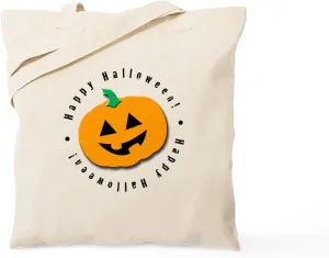 CafePress Halloween Pumpkin Tote Bag Reusable Natural Beige Canvas Shopping Bag