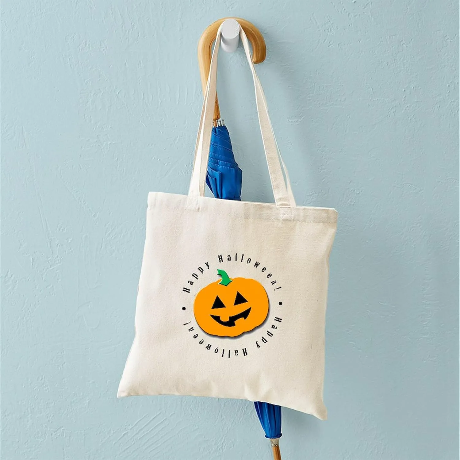 CafePress Halloween Pumpkin Tote Bag Reusable Natural Beige Canvas Shopping Bag