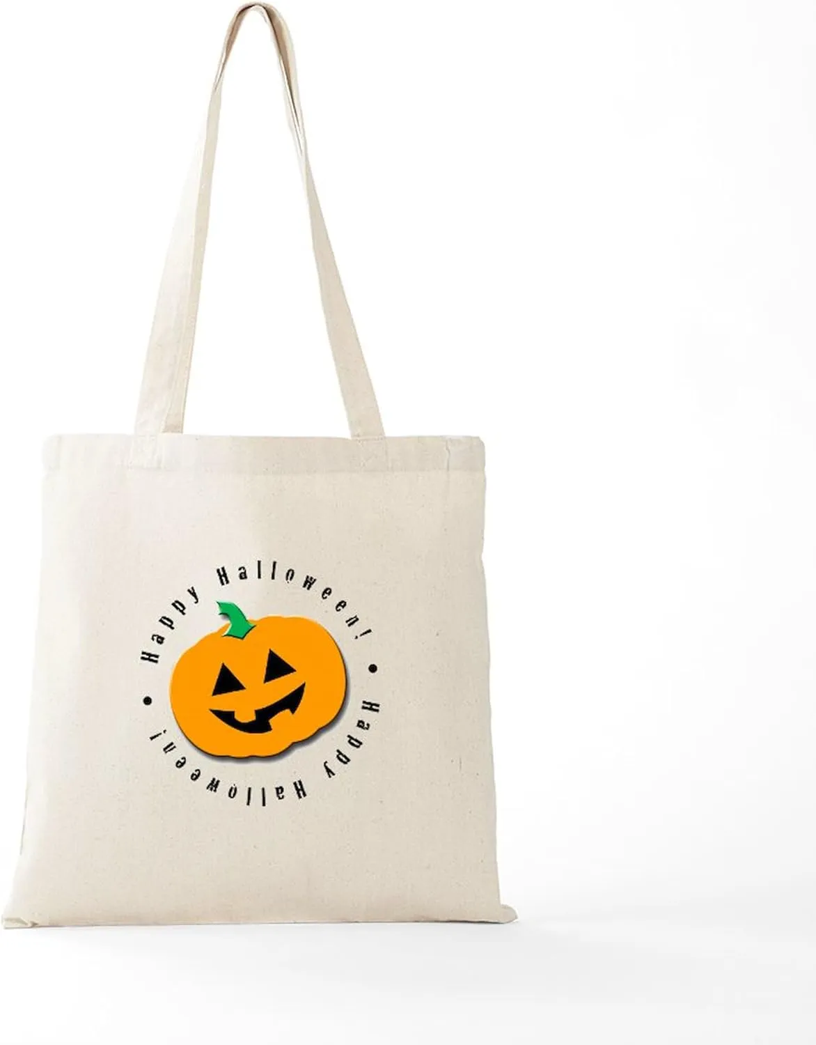 CafePress Halloween Pumpkin Tote Bag Reusable Natural Beige Canvas Shopping Bag