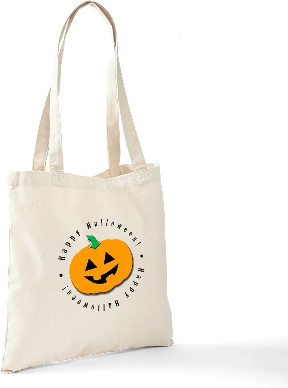 CafePress Halloween Pumpkin Tote Bag Reusable Natural Beige Canvas Shopping Bag