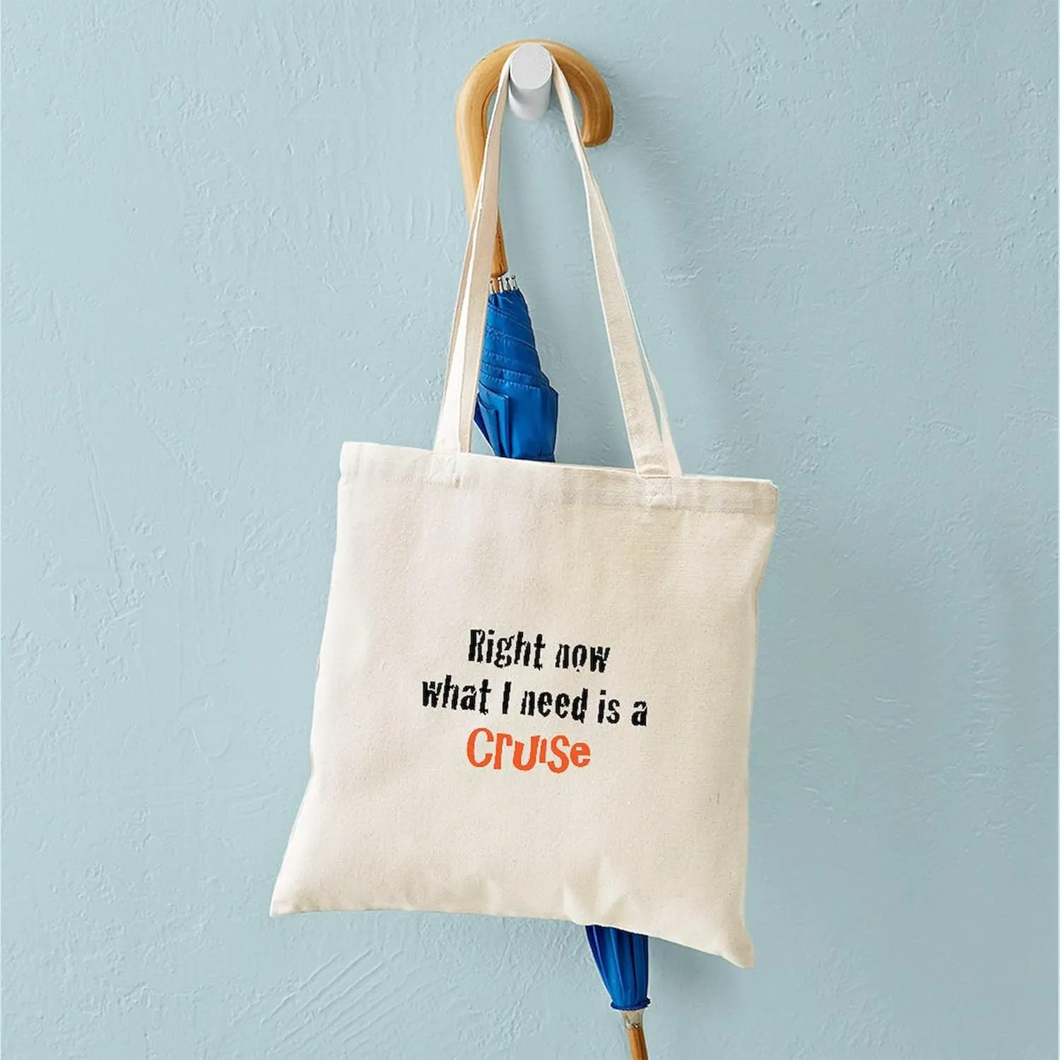 CafePress I Need A Cruise Tote Bag Reusable Natural Beige Canvas Shopping Bag